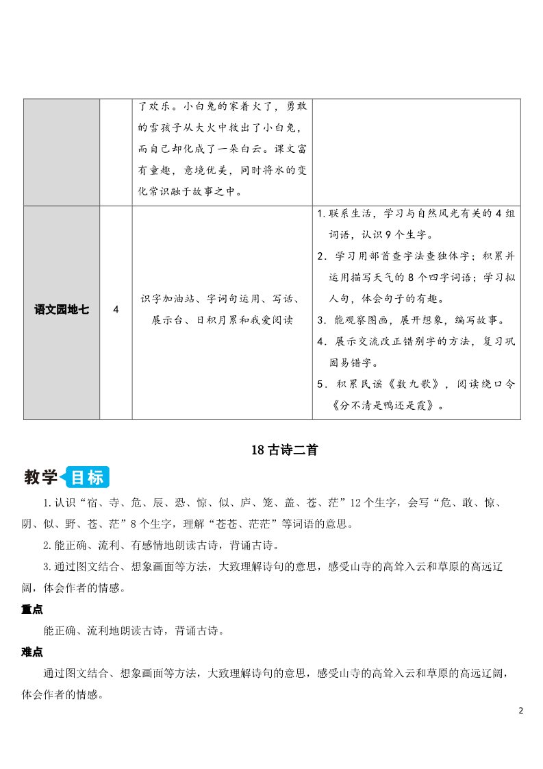 二年级上册语文18 古诗二首【教案】第2页