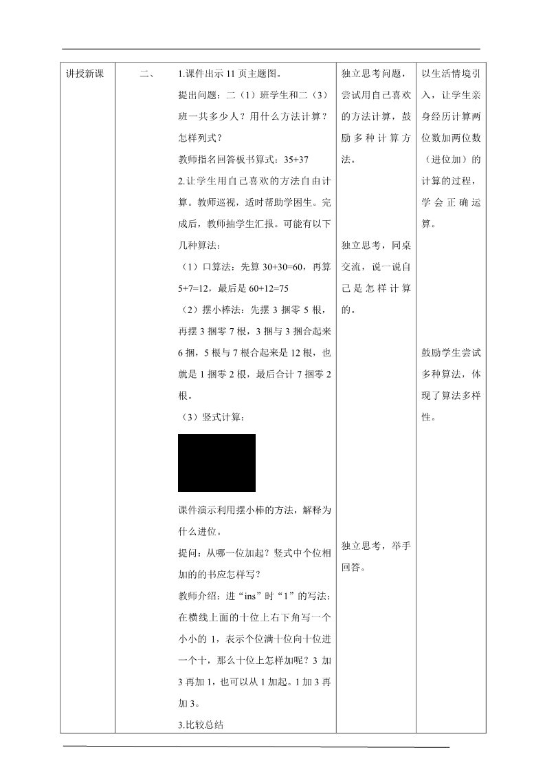 二年级上册数学（人教版）人教版数学二年级上册100以内数的加法（进位加）教学设计第2页