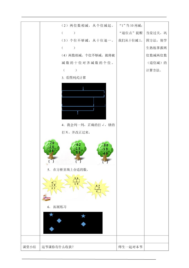 二年级上册数学（人教版）人教版数学二年级上册两位数减两位数（退位减）教学设计第3页