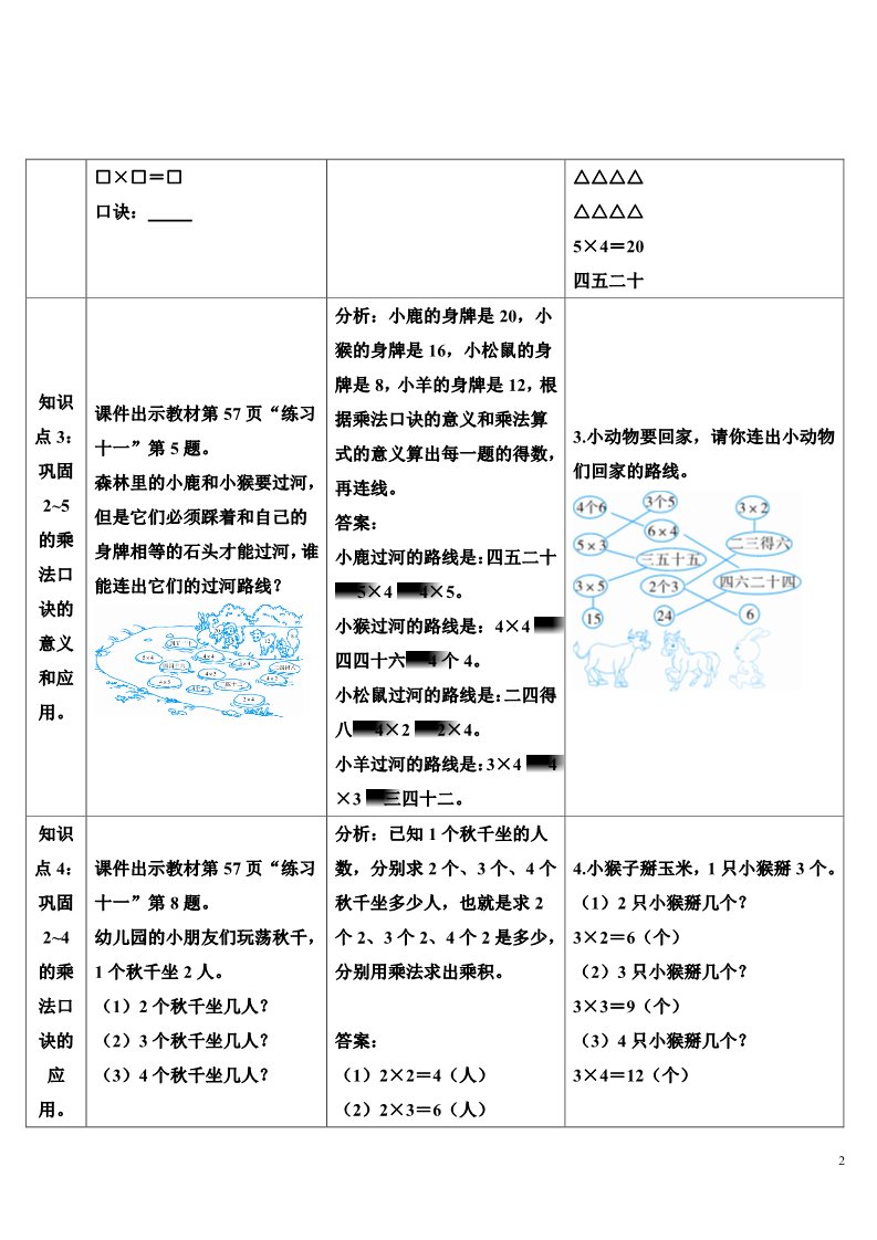 二年级上册数学（人教版）练习课（第2课时）第2页