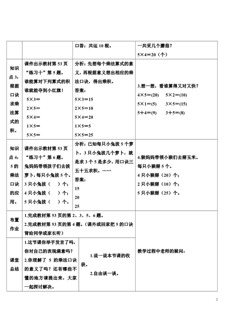 二年级上册数学（人教版）练习课（第1课时）第2页