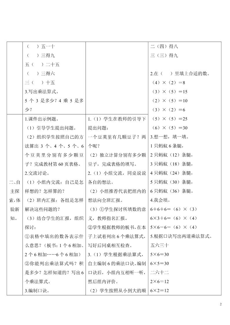 二年级上册数学（人教版）第4课时 6的乘法口诀第2页