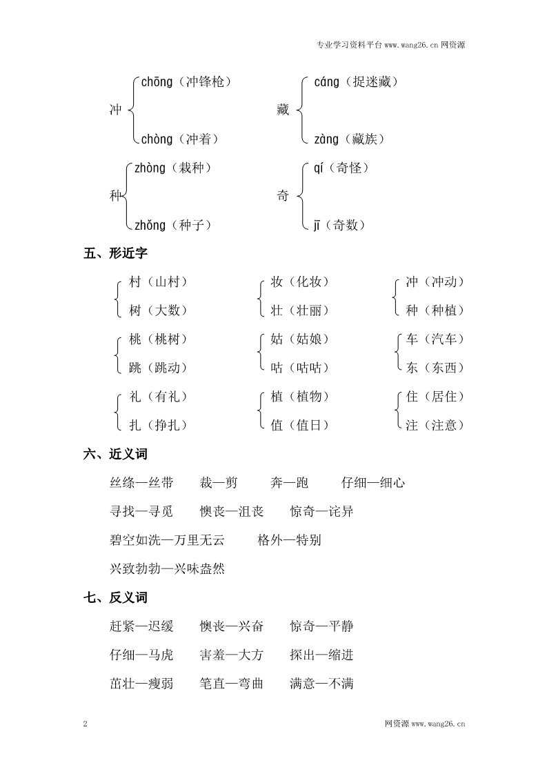 二年级下册语文第1单元知识点梳理第2页