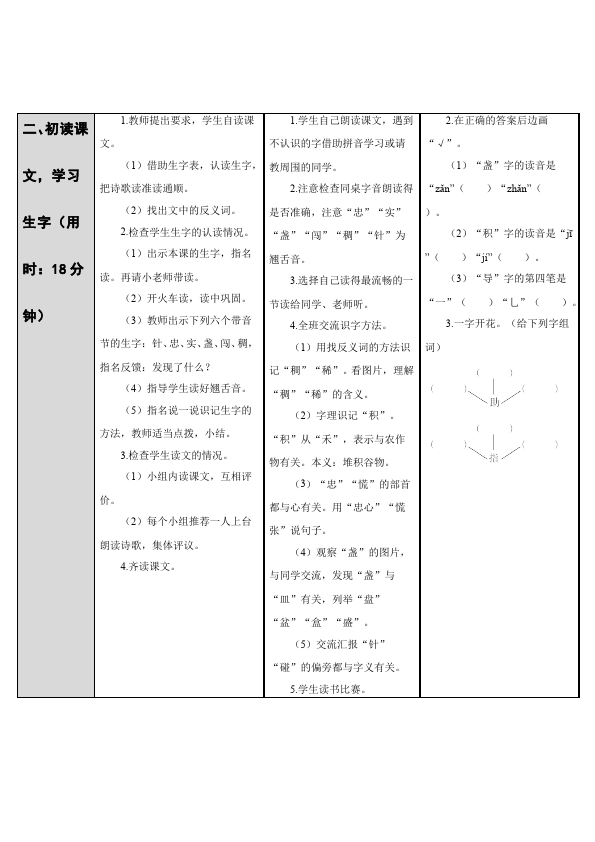 二年级下册语文教研课《17.要是你在野外迷了路》教学设计第2页