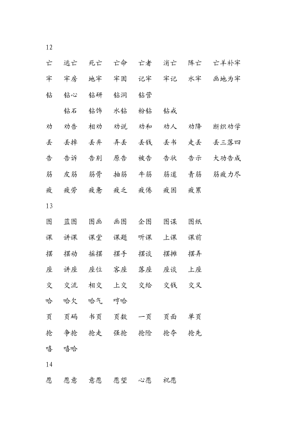 二年级下册语文语文4至8单元会写字组词第1页