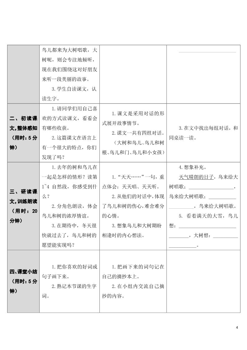 三年级上册语文8 去年的树第4页