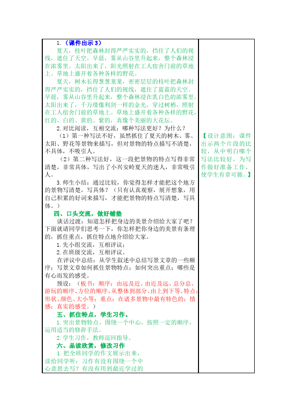 三年级上册语文语文《习作:这儿真美》教案教学设计第2页