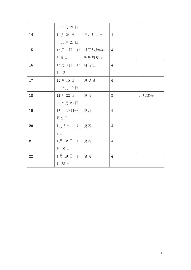 三年级上册数学（人教版）教学计划（8）第5页