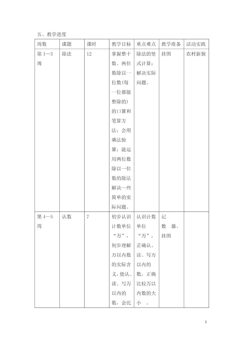 三年级上册数学（人教版）教学计划（4）第3页