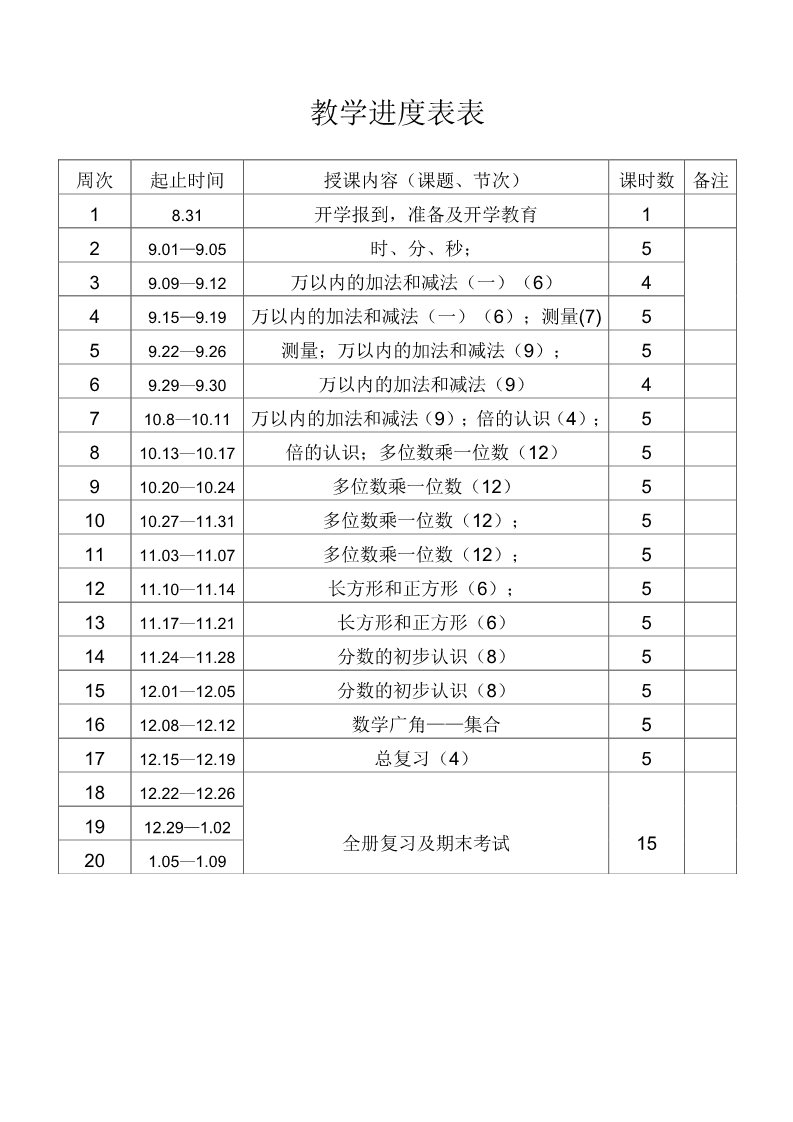 三年级上册数学（人教版）新人教版小学数学3上教学教案 (5)第3页