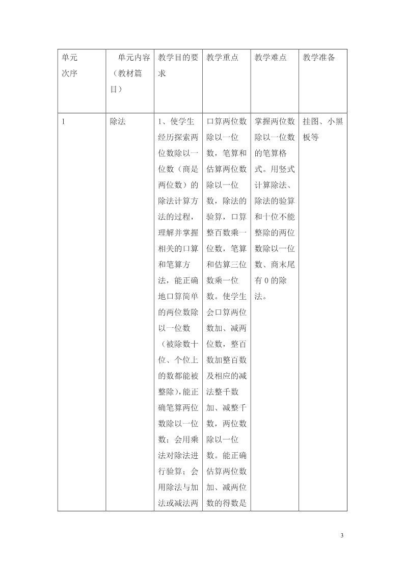 三年级上册数学（人教版）教学计划（6）第3页