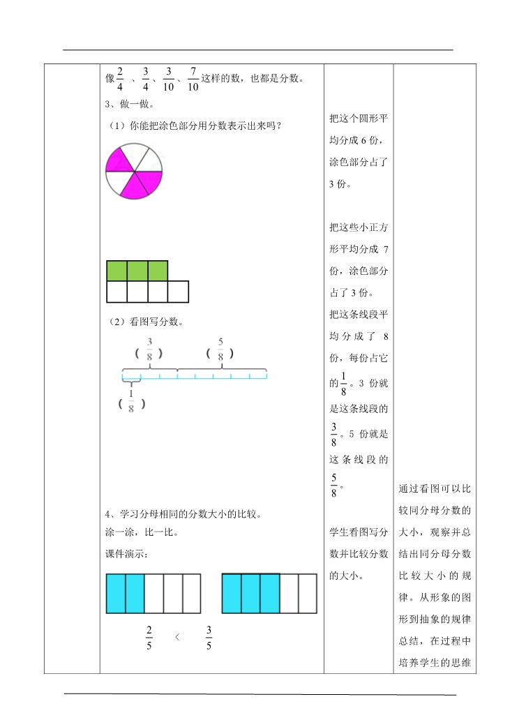 三年级上册数学（人教版）第二课几分之几 （教案）第3页