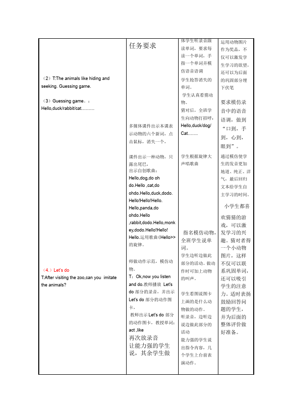 三年级上册英语(PEP版)PEP英语《Unit4 We love animals》教案教学设计28第3页