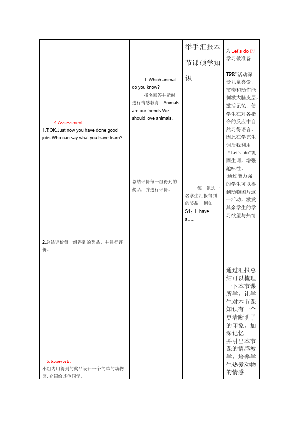 三年级上册英语(PEP版)PEP英语《Unit4 We love animals》教案教学设计28第4页