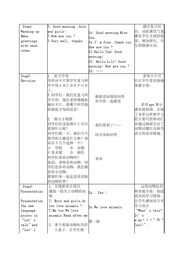 三年级上册英语(PEP版)PEP英语《Unit4 We love animals》教案教学设计19第2页