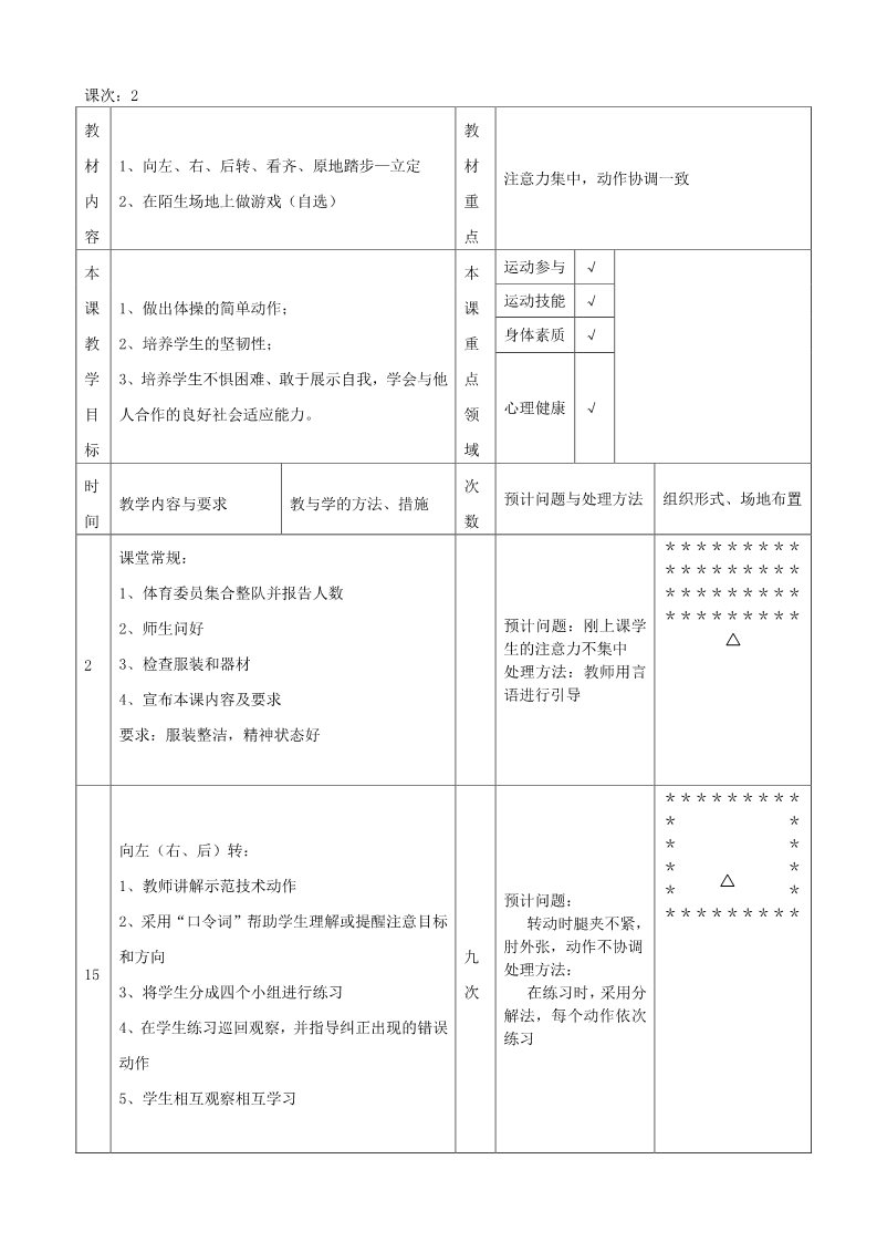 三年级上册体育与健康 3至4年级全一册小学体育二年级下册教案第2页