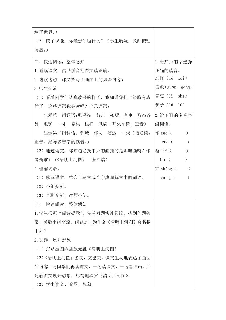 三年级下册语文（新人教版）12 一幅名扬中外的画（教案+反思）第2页