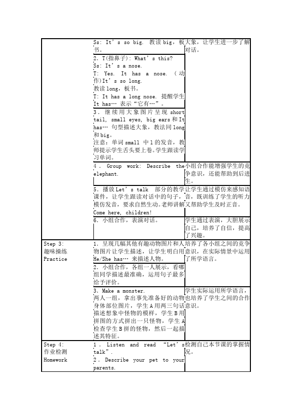 三年级下册英语(PEP版)PEP英语《Unit3 At the zoo》教案教学设计24第2页