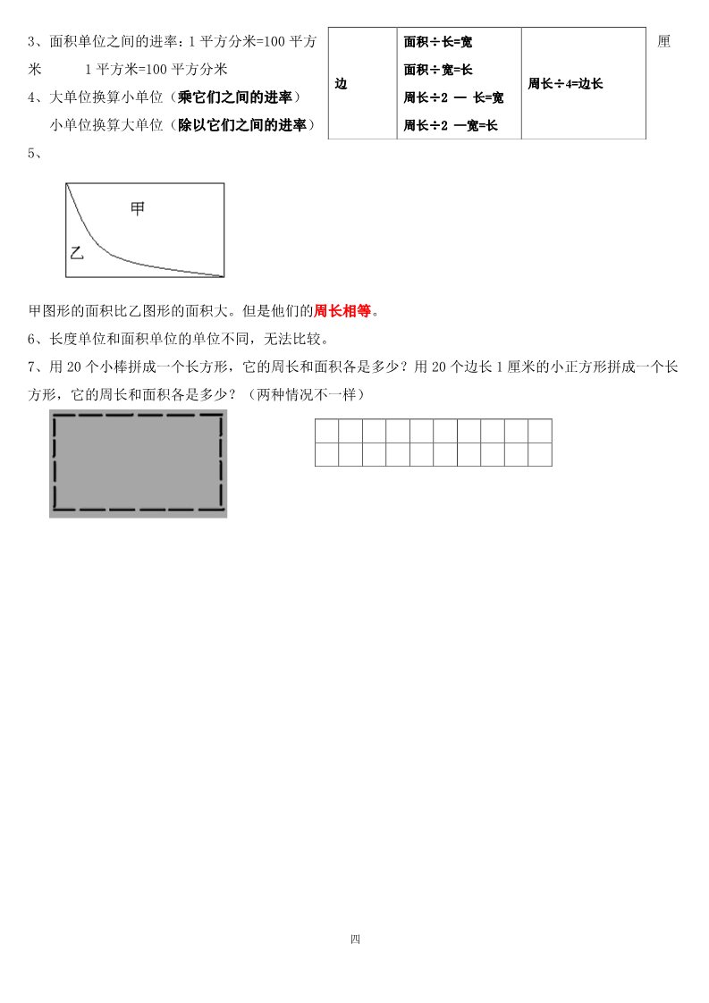 三年级下册数学（苏教版）数学第十单元:总复习知识点归纳教案第4页