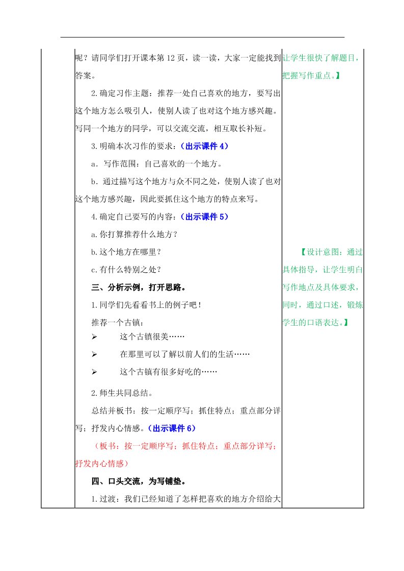 四年级上册语文（部编版）第一单元《习作：推荐一个好地方》教案第2页