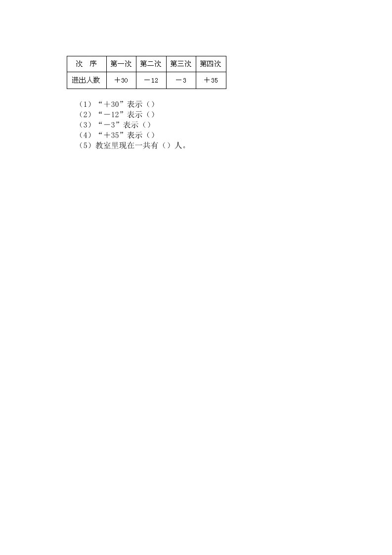 四年级上册数学(北师大版）7.2正负数第2页