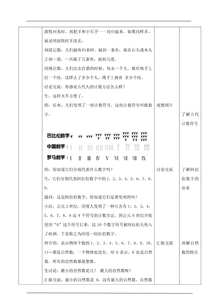 四年级上册数学（人教版）第五课时 数的产生、十进制计数法（教案）第3页