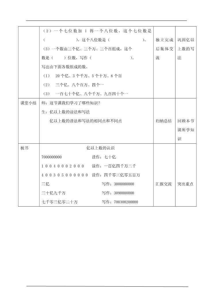 四年级上册数学（人教版）第六课时 亿以上数的认识（教案）第5页