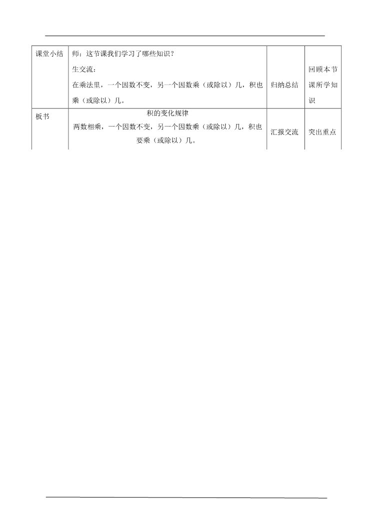 四年级上册数学（人教版）第二课时 积的变化规律（教案）第4页