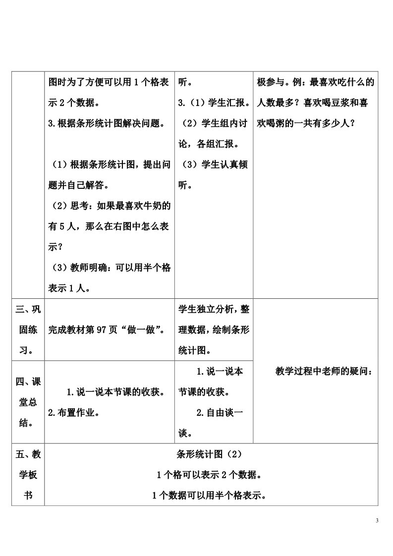 四年级上册数学（人教版）第2课时 条形统计图（2）第3页