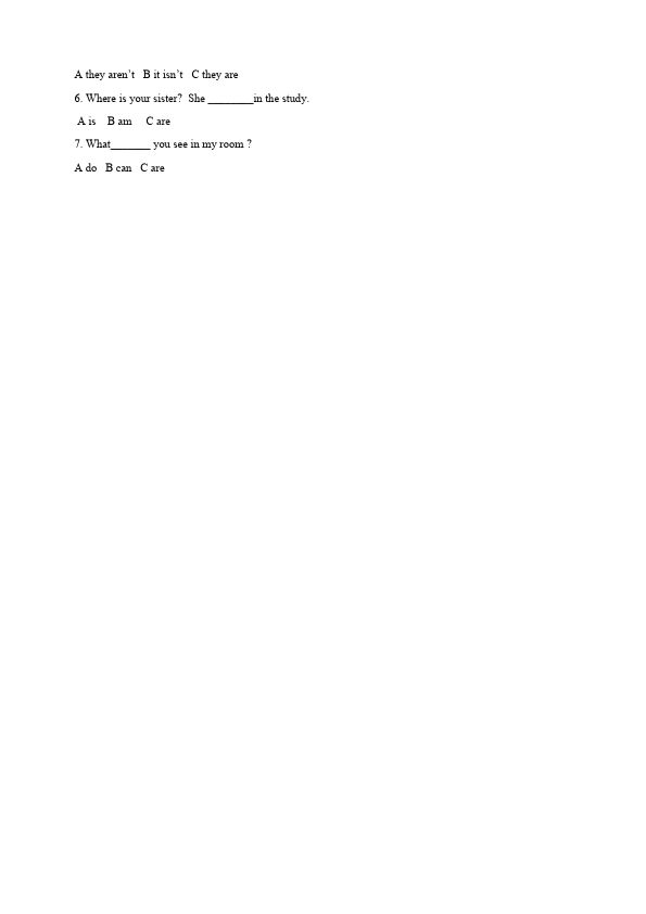 四年级上册英语(PEP版)PEP英语《Unit4 My home》练习检测复习试卷4第2页