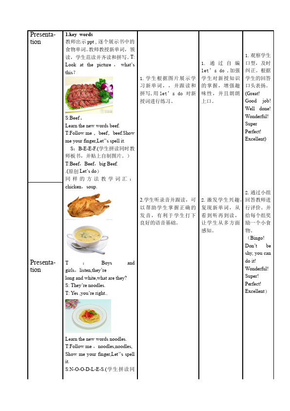 四年级上册英语(PEP版)PEP英语《Unit5 Dinner's ready》教案教学设计4第5页