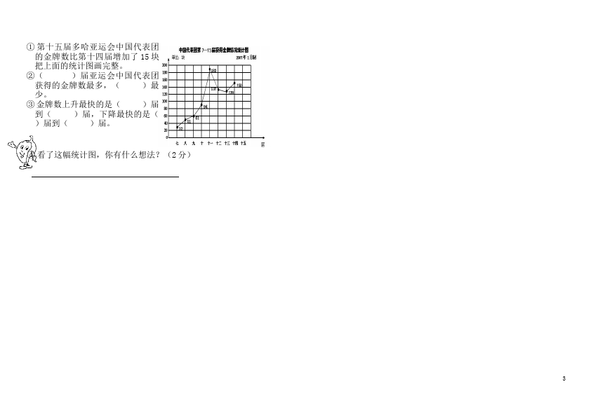 四年级下册数学（人教版）期末考试数学精品试卷第3页