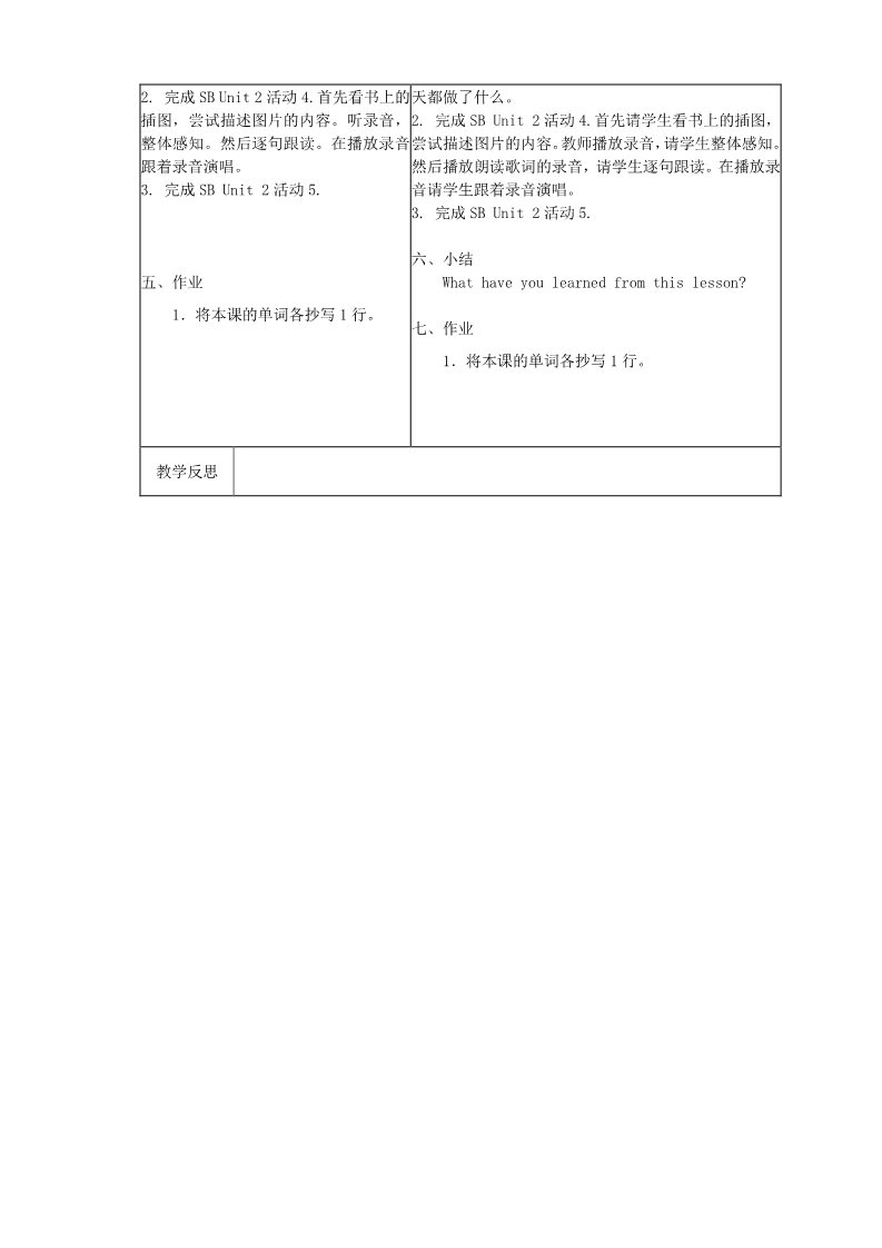 四年级下册英语（外研版三起点）公开课Module8 Unit2 I took some pictures教学设计教案第2页