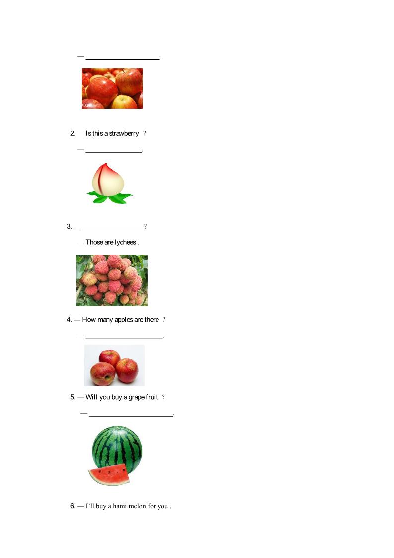 五年级上册英语（精通版）ruit Lesson 36 同步练习3第2页