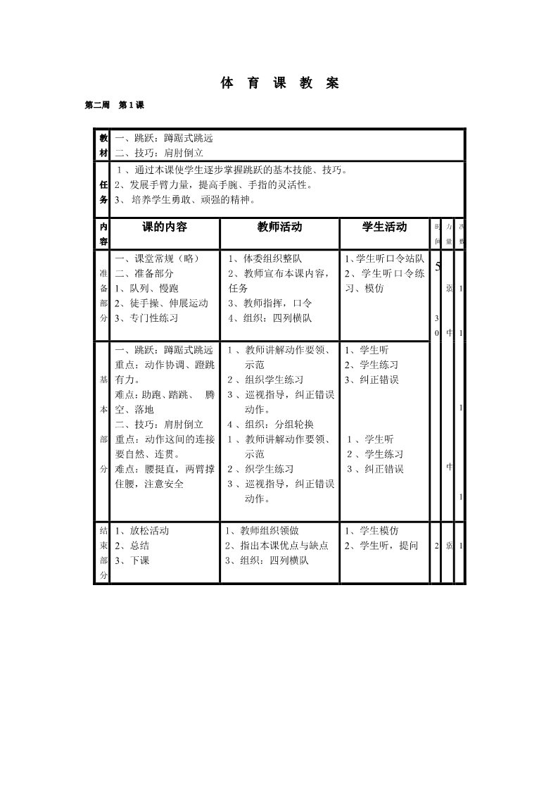 五年级上册体育与健康 5至6年级全一册小学五年级上册体育教案第3页