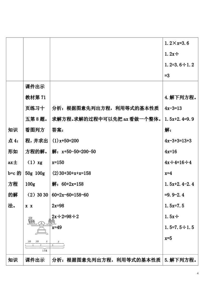 五年级上册数学（人教版）练习课第4页