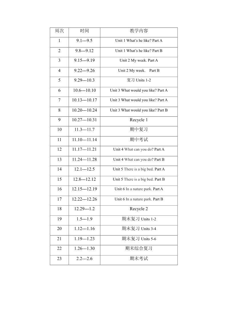 五年级上册英语(PEP版)二版-人教版小学英语word全册教案5上第3页