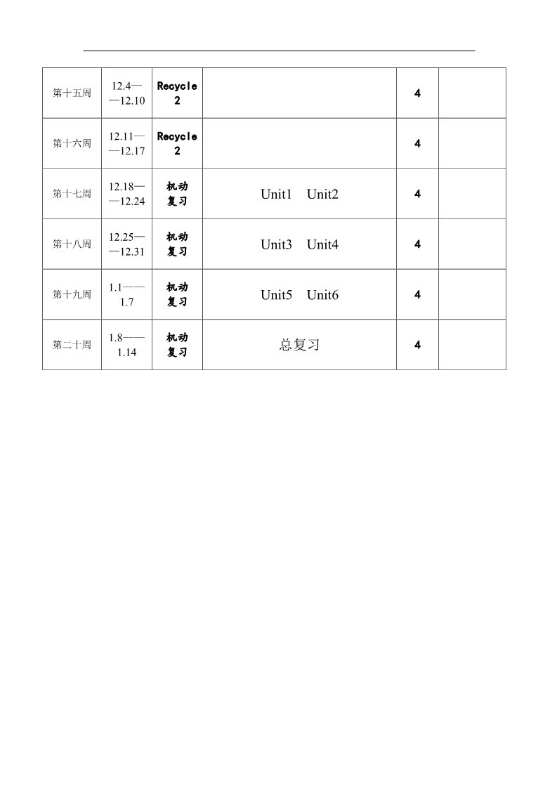 五年级上册英语(PEP版)PEP小学五年级上英语教学计划 3第4页