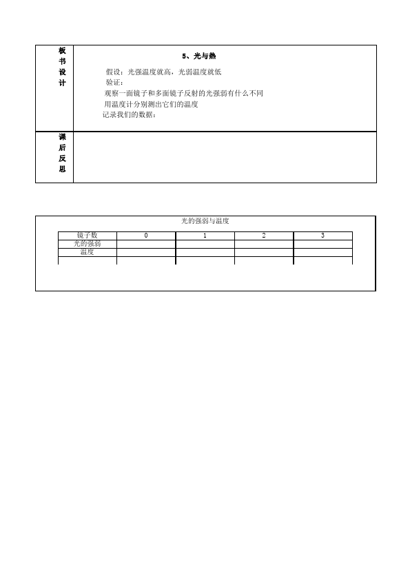 五年级上册科学教科版科学《第二单元:光》教案教学设计第2页