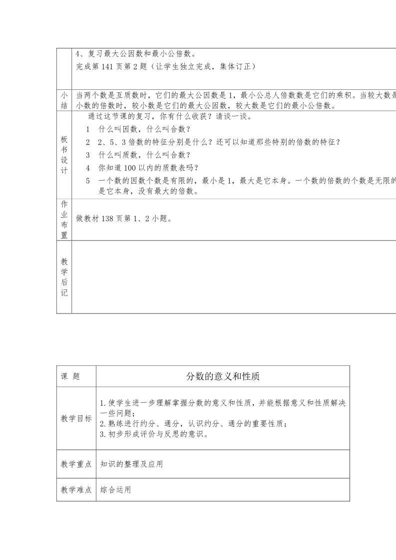 五年级下册数学（苏教版）数学教研课第八单元:整理与复习教案教学设计第4页