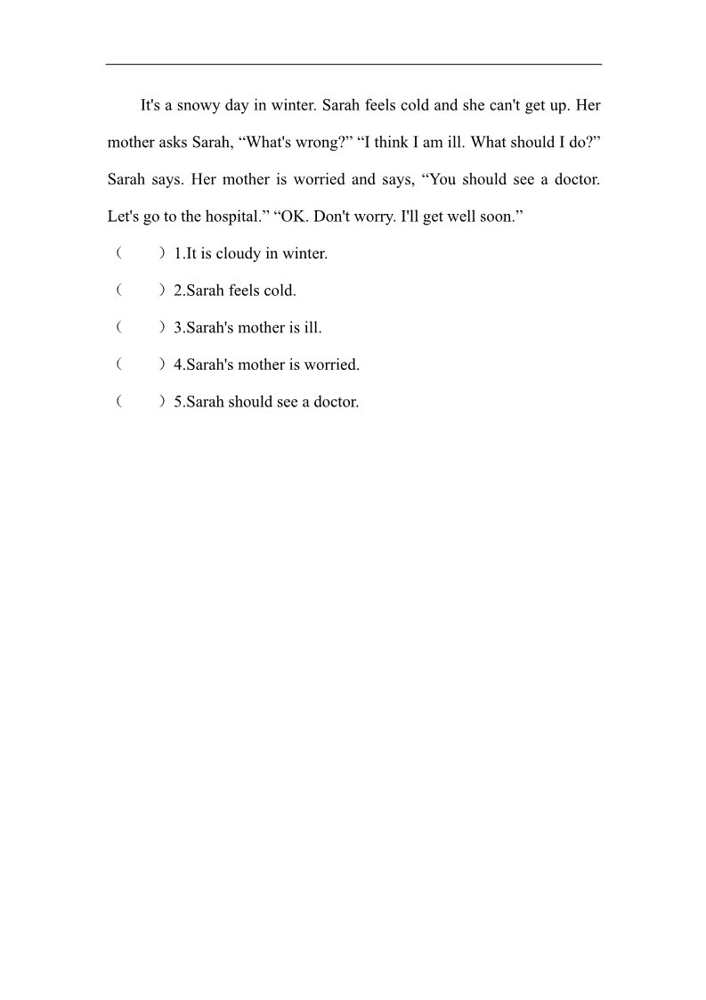 六年级上册英语(PEP版)Unit 6 检测卷第5页
