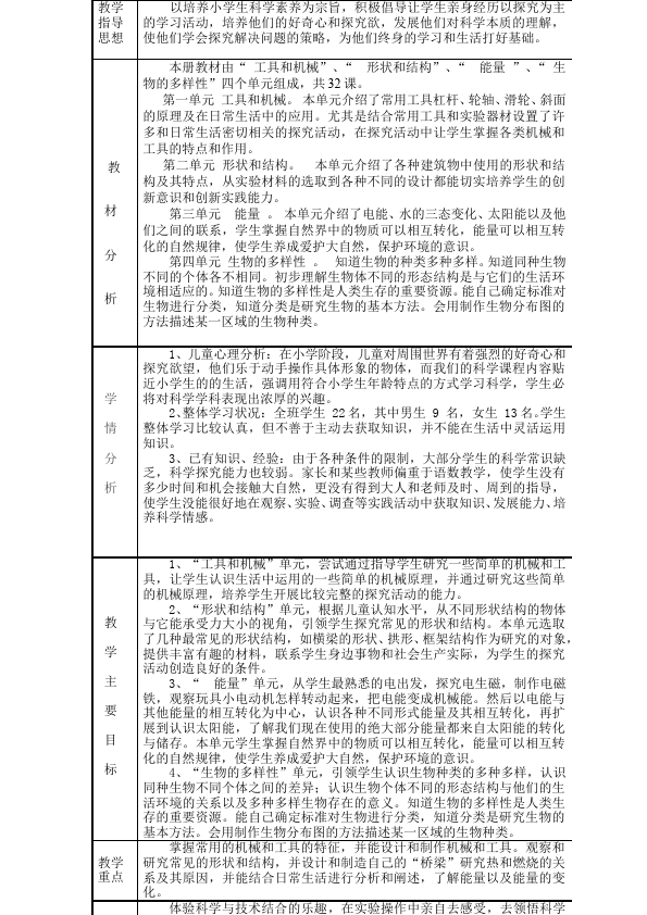 六年级上册科学《第一单元:工具和机械》教学设计教案(教科版科学)第2页