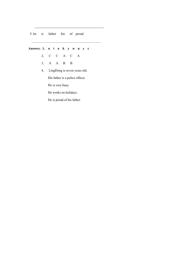 六年级下册英语（闽教版）Unit 5  Occupation Part B习题第2页