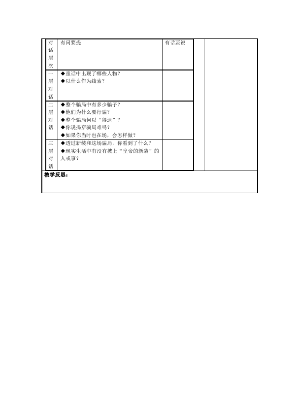 初一上册语文原创《第21课:皇帝的新装》教学设计教案第3页