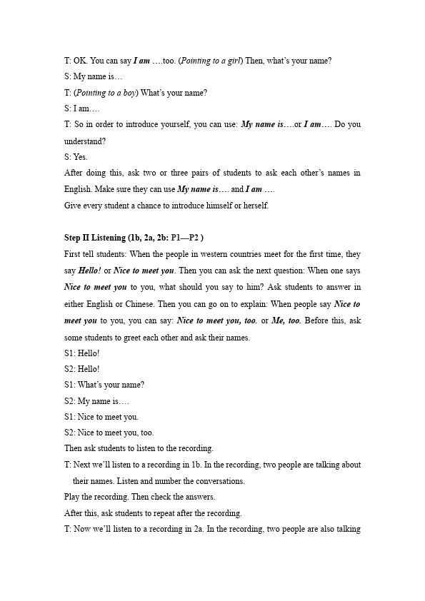 初一上册英语英语《Unit1 My name's Gina》教学设计教案19第4页