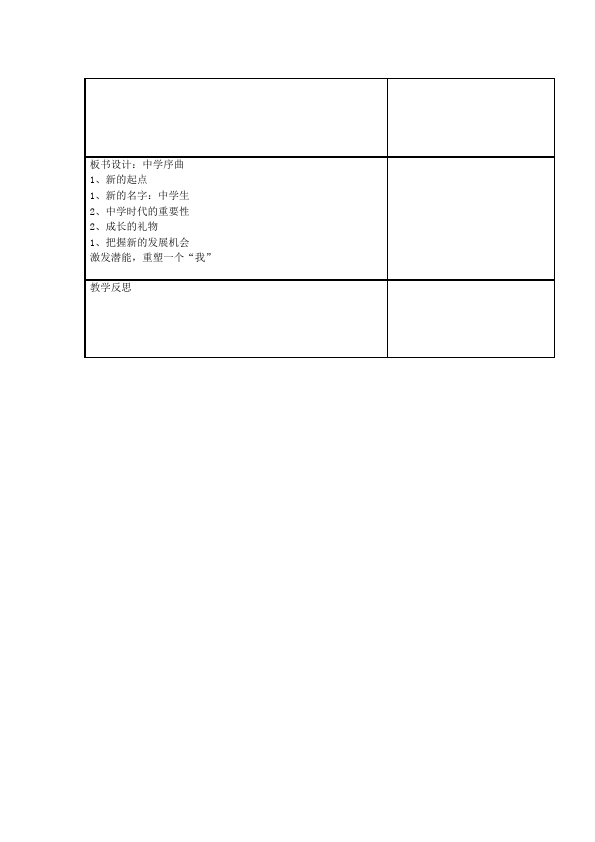 初一上册道德与法治《中学序曲》教案教学设计(道德与法治)第2页