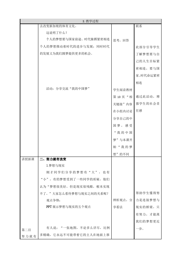 初一上册道德与法治新道德与法治公开课《少年有梦》教学设计教案第4页