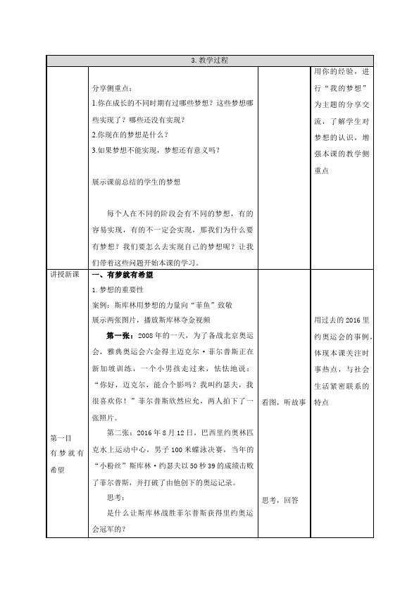 初一上册道德与法治道德与法治《少年有梦》教学设计教案第2页