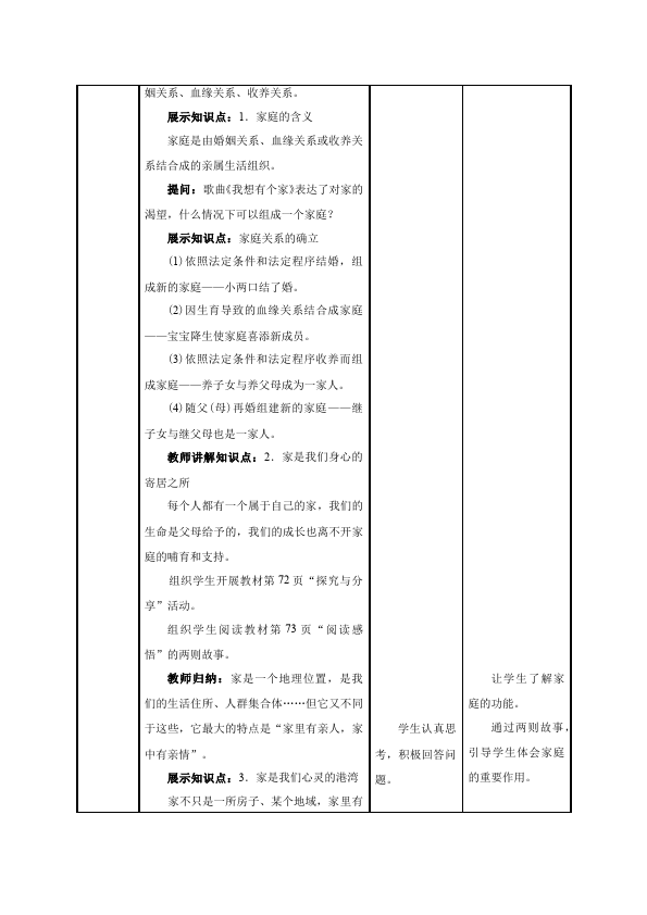 初一上册道德与法治新道德与法治原创《家的意味》教学设计教案第3页
