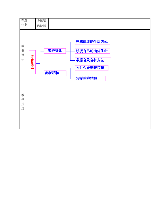 初一上册道德与法治道德与法治《守护生命》教案教学设计第3页